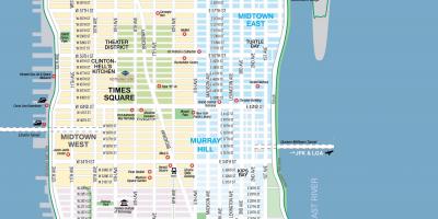 Gratis printbare kaart van Manhattan, NYC