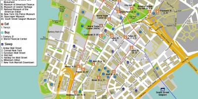 Kaart van het centrum van Manhattan, ny