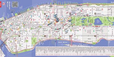 Gedetailleerde kaart van Manhattan ny