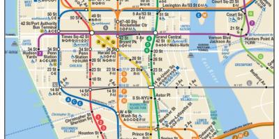 Kaart van Manhattan metro