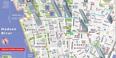 Lower Manhattan toeristische kaart