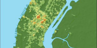 Hoogte kaart van Manhattan