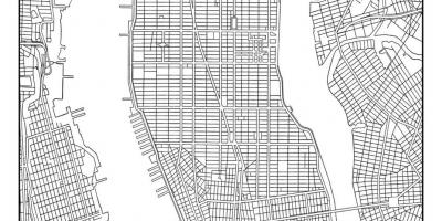 Kaart van Manhattan-rooster
