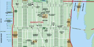 Afdrukbare plattegrond van Manhattan
