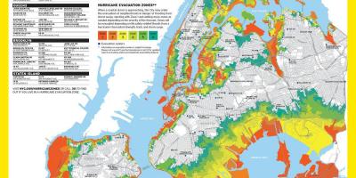 Manhattan, overstroming zone kaart