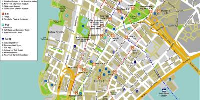 Kaart van Manhattan met straatnamen