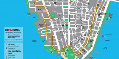 Lower Manhattan wandeling kaart