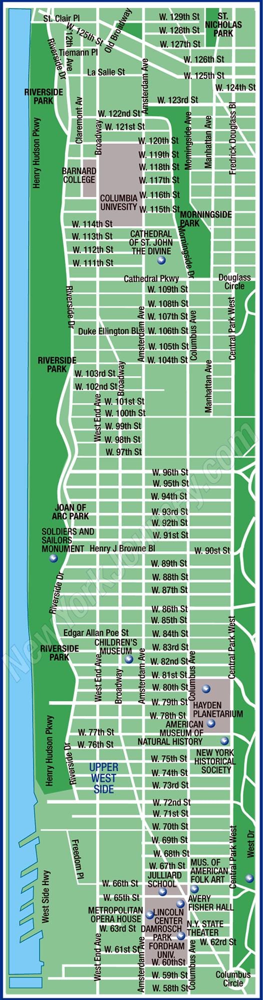 upper Manhattan kaart bekijken