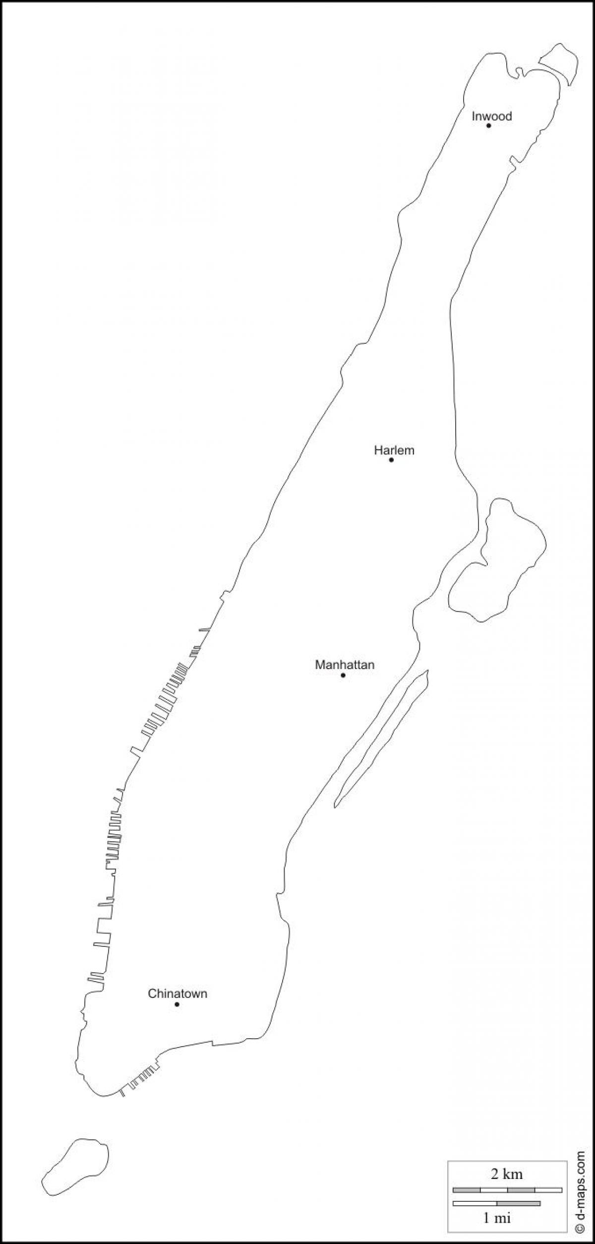 blanco kaart van Manhattan