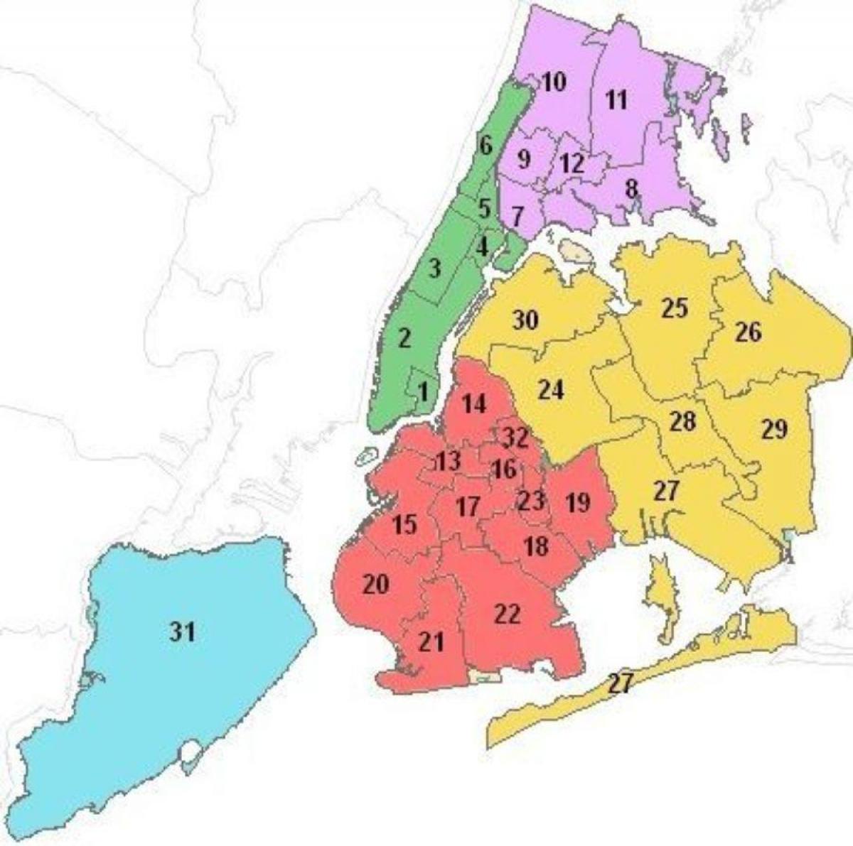 kaart van Manhattan school districten