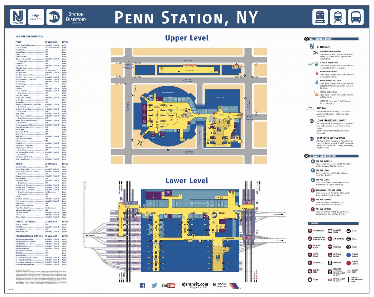 Penn station in Manhattan kaart bekijken
