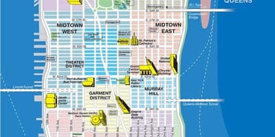 Kaart van het eiland Manhattan