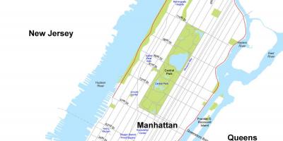 Kaart van het eiland Manhattan, New York