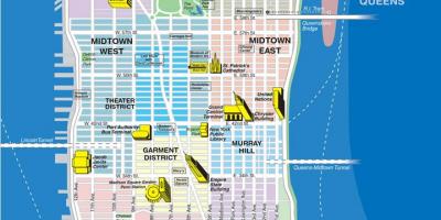 Kaart van de wegen in Manhattan